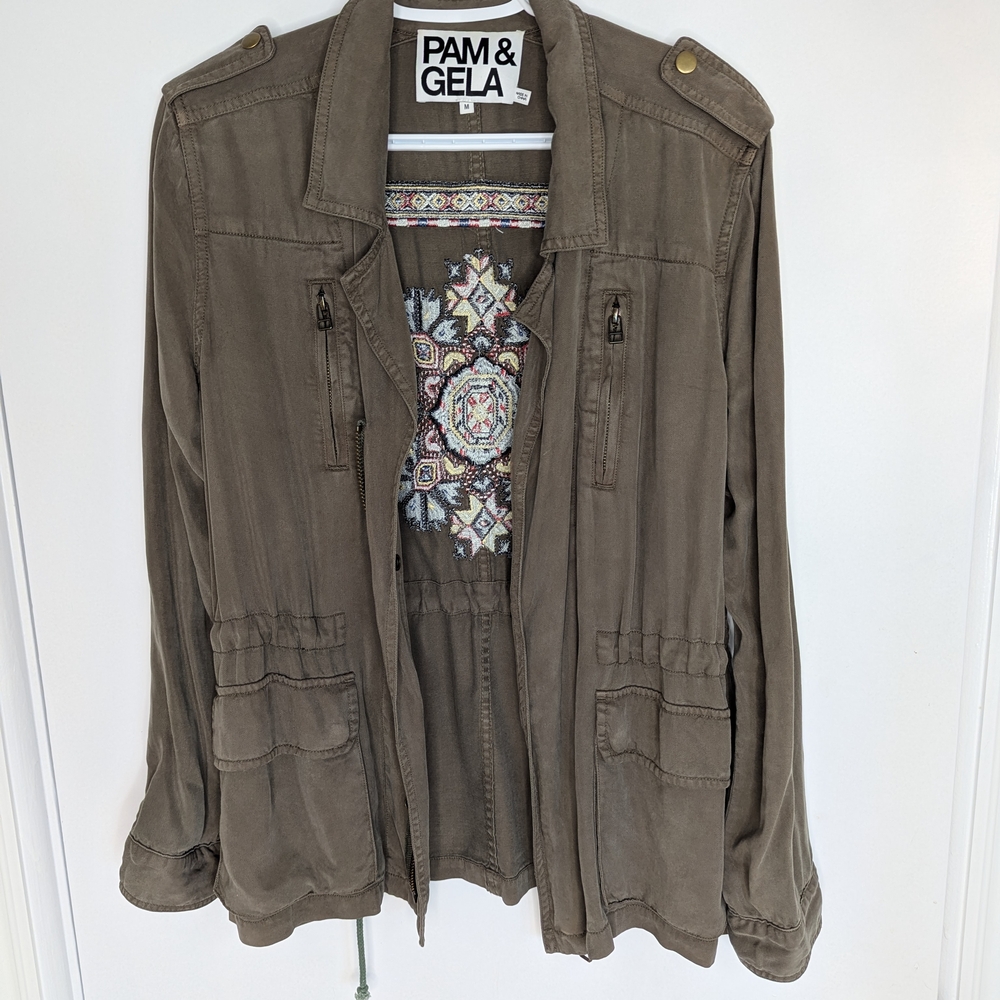 Pam & Gela Women's Olive Jacket